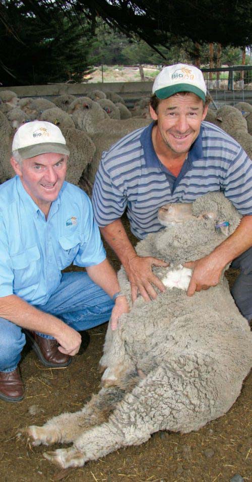 Warrnambool-based BioAg Fertility Specialist, Noel Horan, and Gavin Bensch of ‘Kengurra’, Dunkeld.