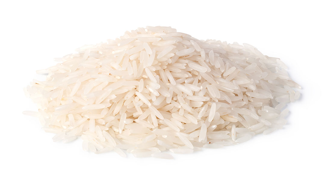 Rice grains isolated on a white background