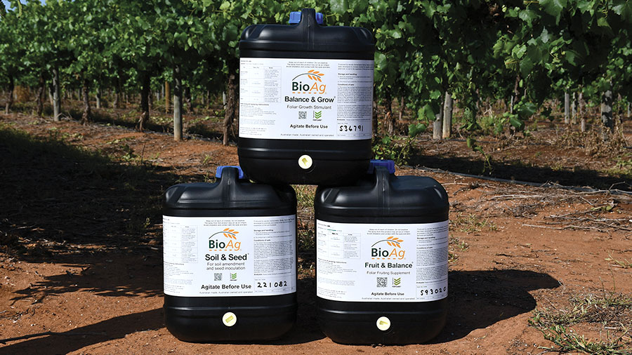 BioAg drums of Soil & Seed, Balance & Grow and Fruit & Balance